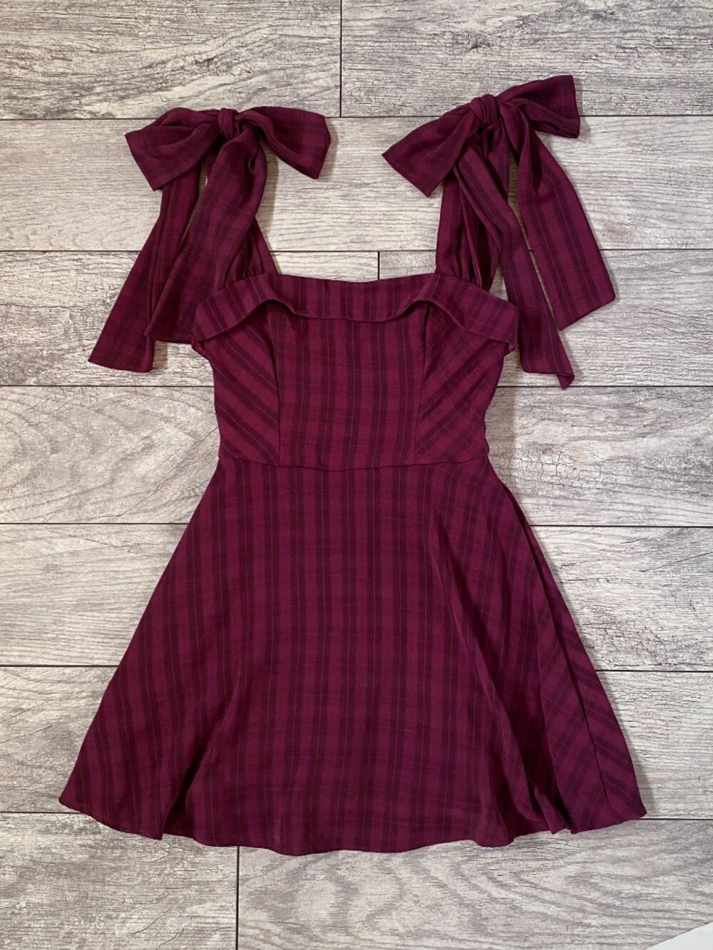 Francesca's Red Plaid Mini Dress